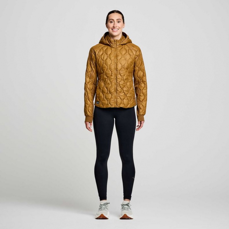 Brown Saucony Solstice Oysterpuff Women's Jacket | USA IXDVAJ