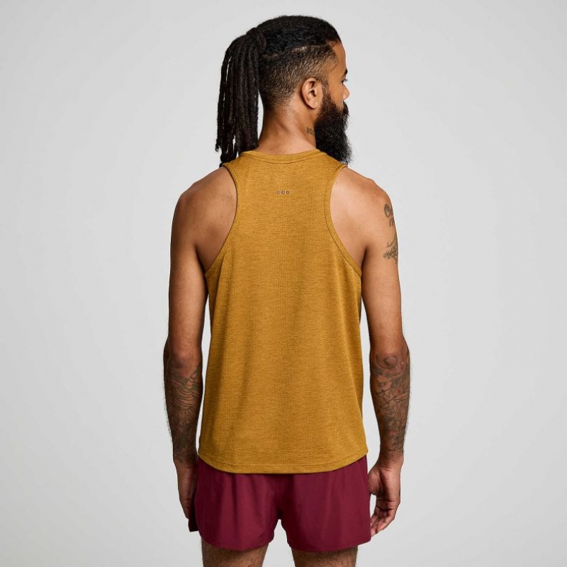 Brown Saucony Stopwatch Men's Singlet | USA SDHBXZ