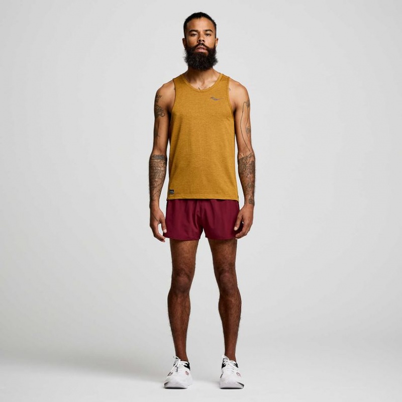 Brown Saucony Stopwatch Men's Singlet | USA SDHBXZ