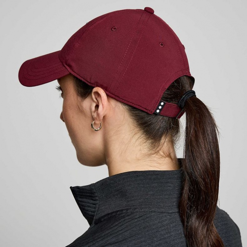 Burgundy Saucony Outpace Petite Women's Hat | USA WEPIBA