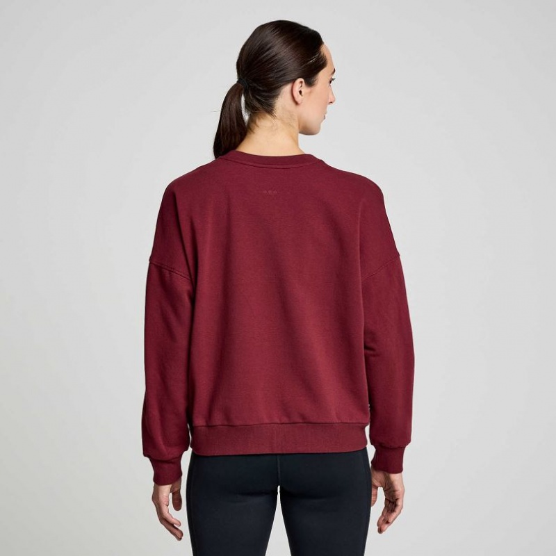 Burgundy Saucony Recovery Crew Women's Sweatshirt | USA EYWGCT