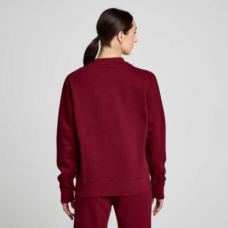 Burgundy Saucony Recovery Crew Women's Sweatshirt | USA LKCVTZ