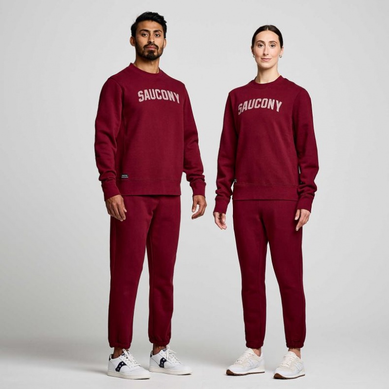 Burgundy Saucony Recovery Crew Women's Sweatshirt | USA LKCVTZ