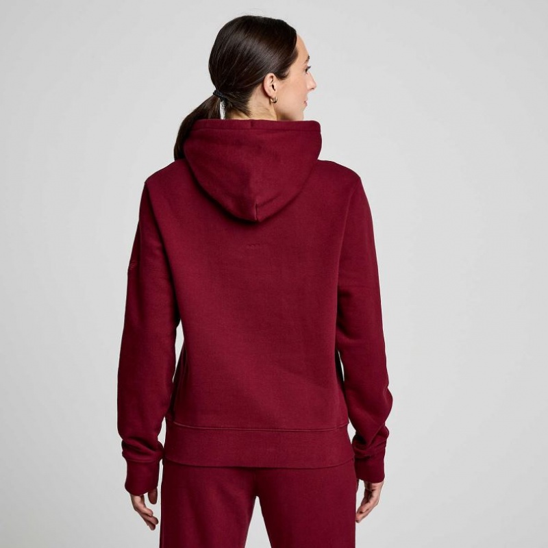 Burgundy Saucony Recovery Women's Hoodie | USA EXCTSI