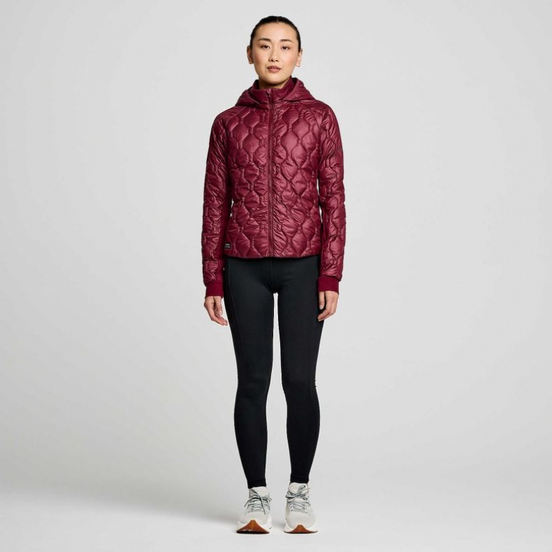 Burgundy Saucony Solstice Oysterpuff Women's Jacket | USA XLUYWS