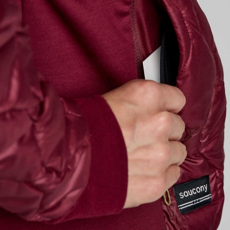 Burgundy Saucony Solstice Oysterpuff Women's Jacket | USA XLUYWS