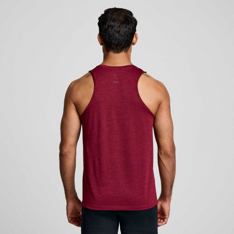 Burgundy Saucony Stopwatch Men's Singlet | USA KTJEGX