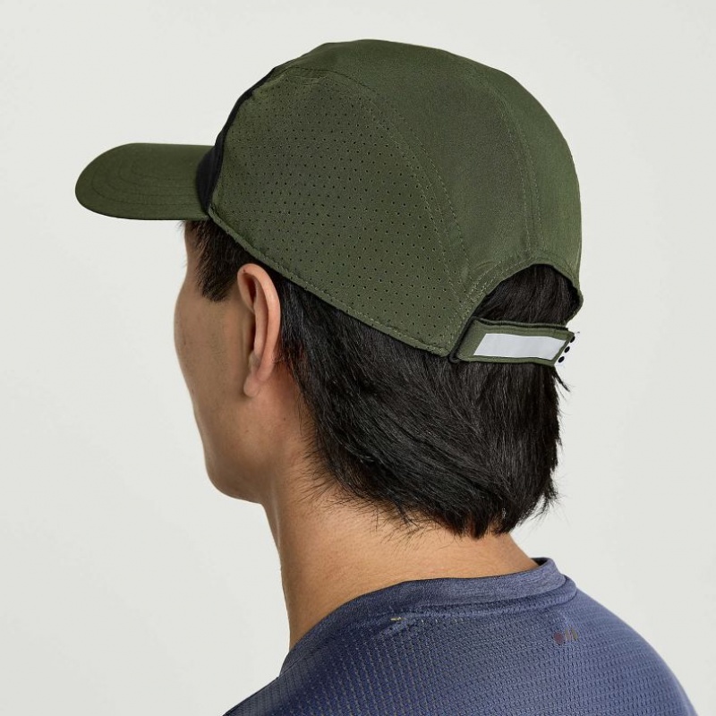 Dark Green Saucony Outpace Men's Hat | USA ENORCM