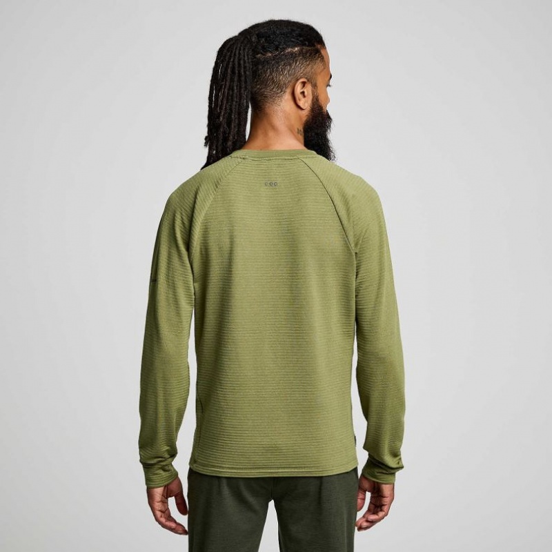 Green Saucony Triumph 3D Crew Men's Sweatshirt | USA OZYINP