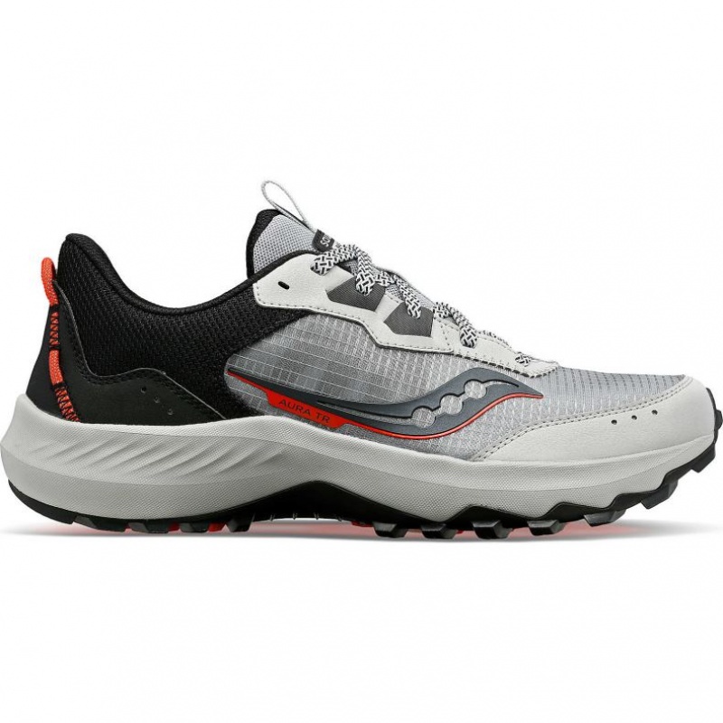 Grey Saucony Aura TR Men\'s Trail Running Shoes | USA TGOKSW