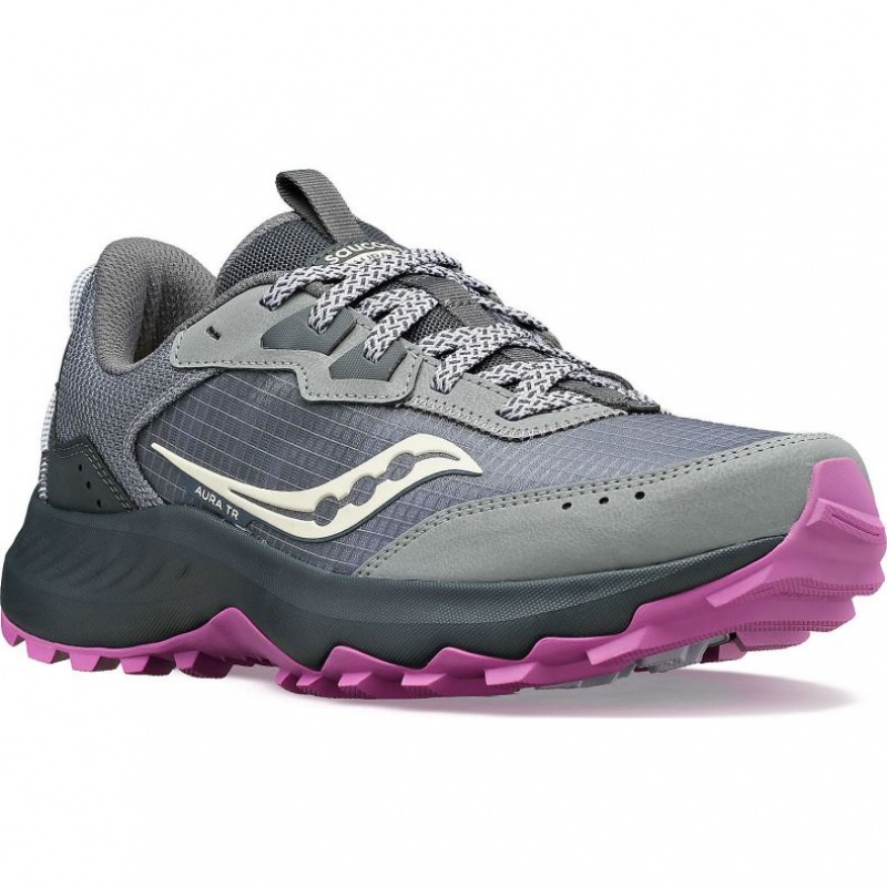 Grey Saucony Aura TR Women's Trail Running Shoes | USA NZXMRC