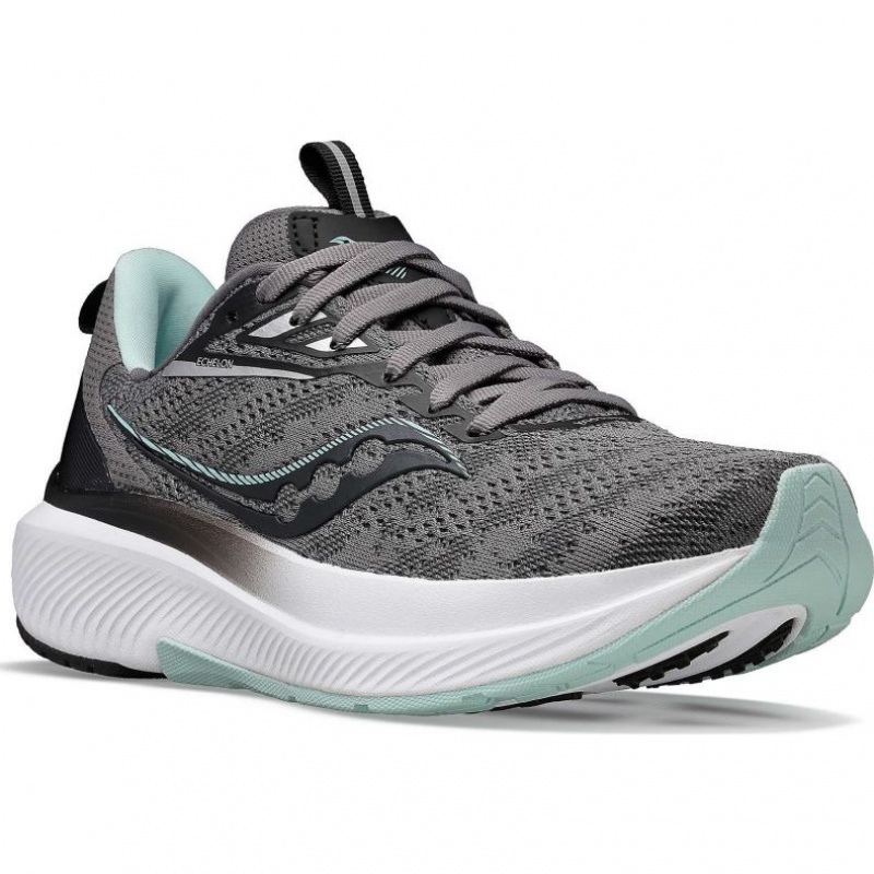 Grey Saucony Echelon 9 Women's Wide Running Shoes | USA KPZIAT