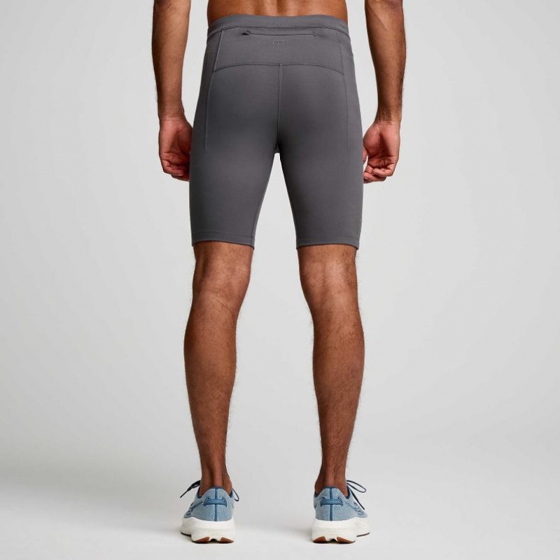 Grey Saucony Fortify Lined Half Men's Tight | USA XRDSBN