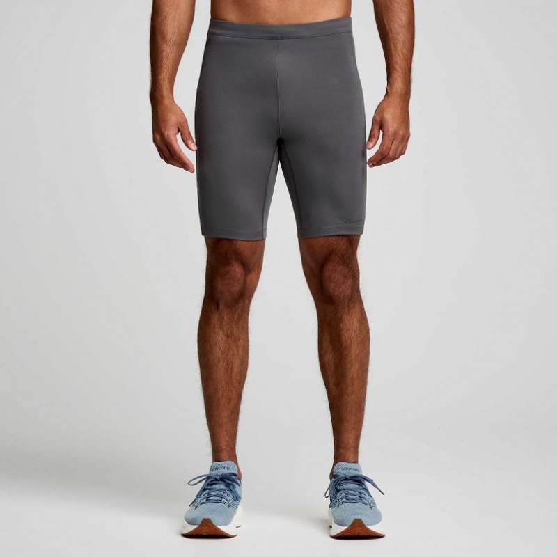 Grey Saucony Fortify Lined Half Men\'s Tight | USA XRDSBN