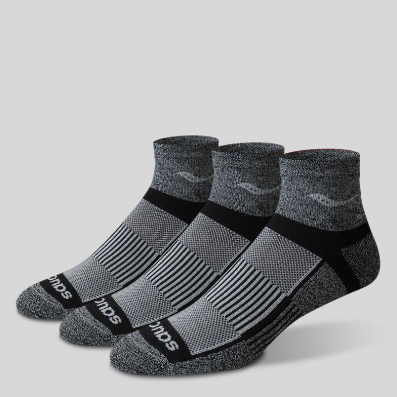 Grey Saucony Inferno Quarter 3-Pack Men's Socks | USA OFYAJM