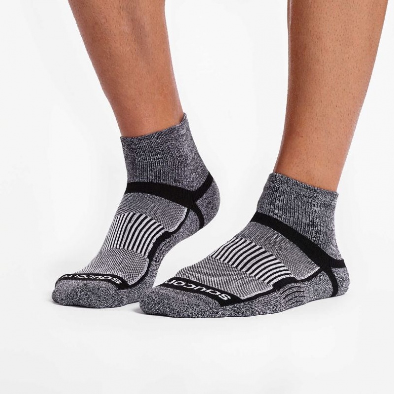 Grey Saucony Inferno Quarter 3-Pack Men's Socks | USA OFYAJM