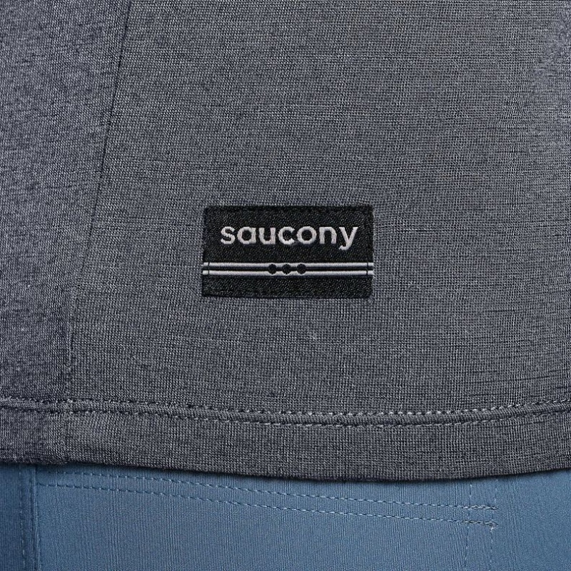 Grey Saucony Peregrine Merino Long Sleeve Men's T-Shirt | USA CVSKQG