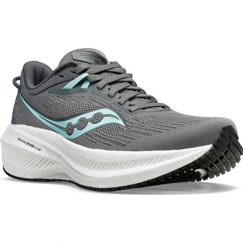 Grey Saucony Triumph 21 Women's Running Shoes | USA URIFEC