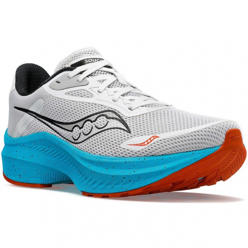 Grey / Turquoise Saucony Axon 3 Men's Running Shoes | USA PHYBMZ