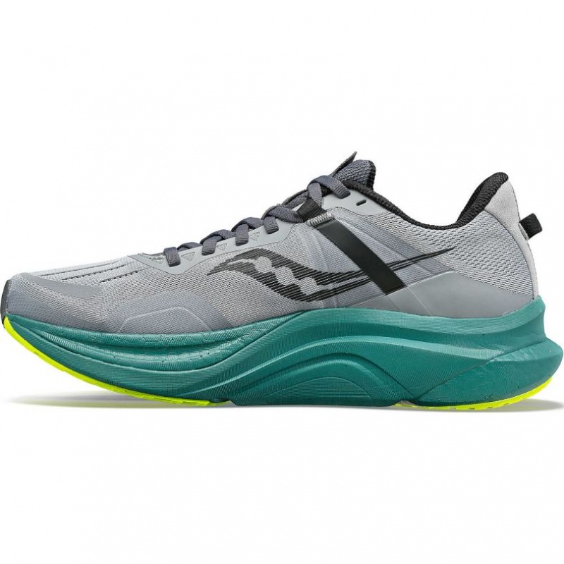 Grey / Turquoise Saucony Tempus Men's Wide Running Shoes | USA TLJUCY