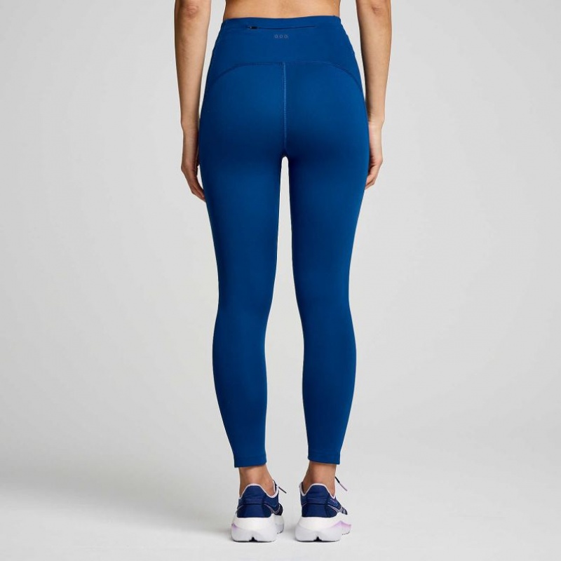 Indigo Saucony Fortify Crop Women's Tight | USA LBFYKG