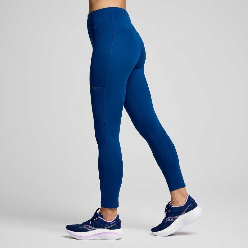 Indigo Saucony Fortify Crop Women's Tight | USA LBFYKG