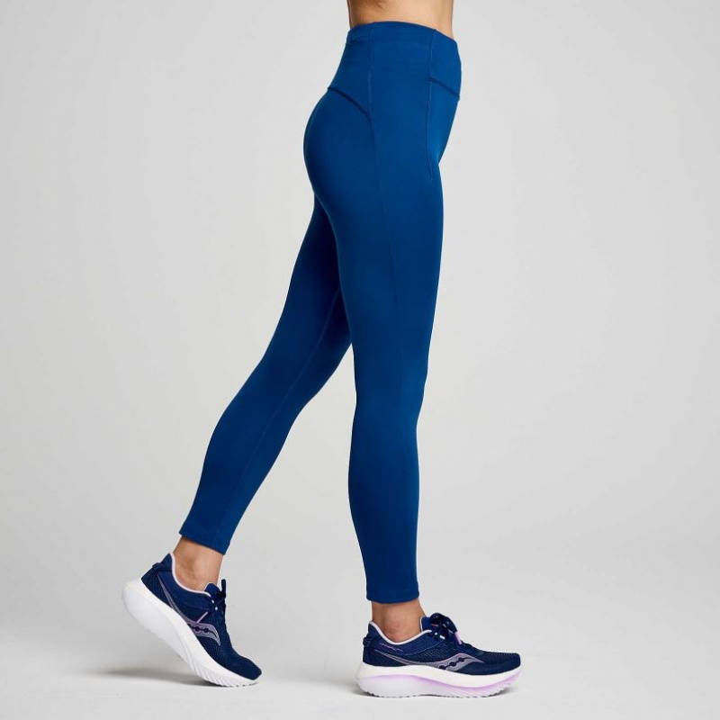 Indigo Saucony Fortify Crop Women's Tight | USA LBFYKG