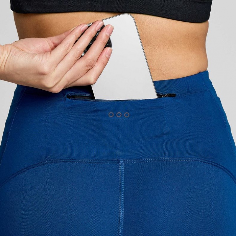 Indigo Saucony Fortify Crop Women's Tight | USA LBFYKG