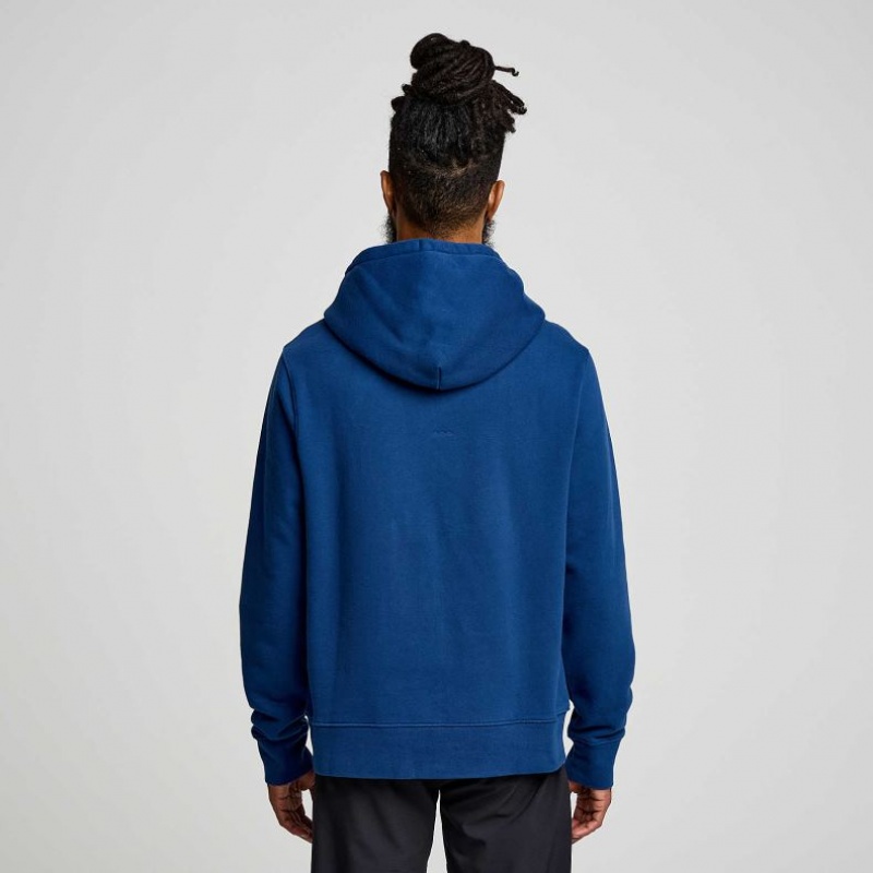 Indigo Saucony Recovery Men's Hoodie | USA SDWEUK