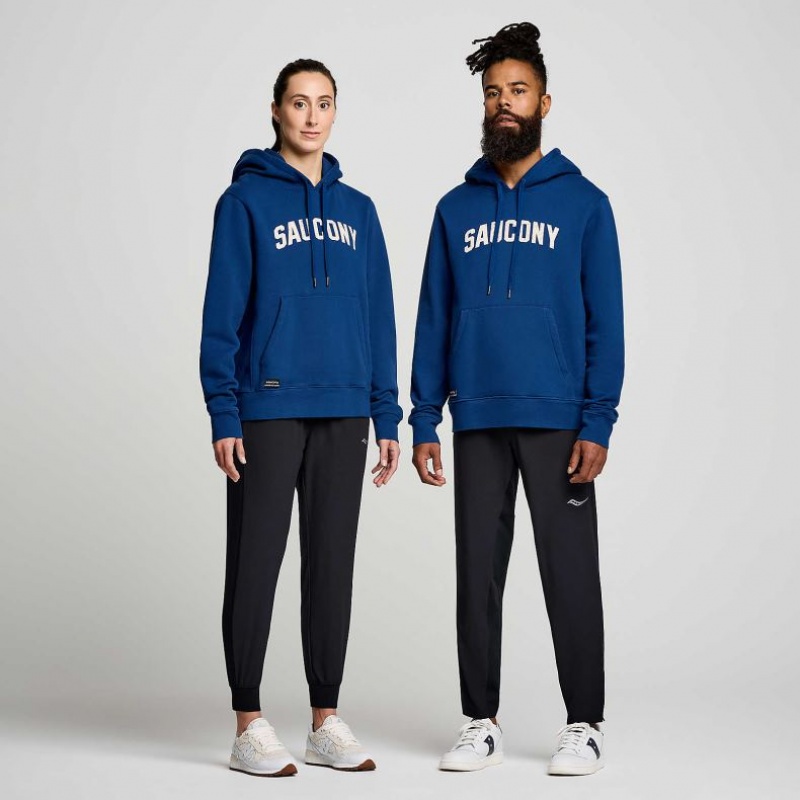 Indigo Saucony Recovery Men's Hoodie | USA SDWEUK