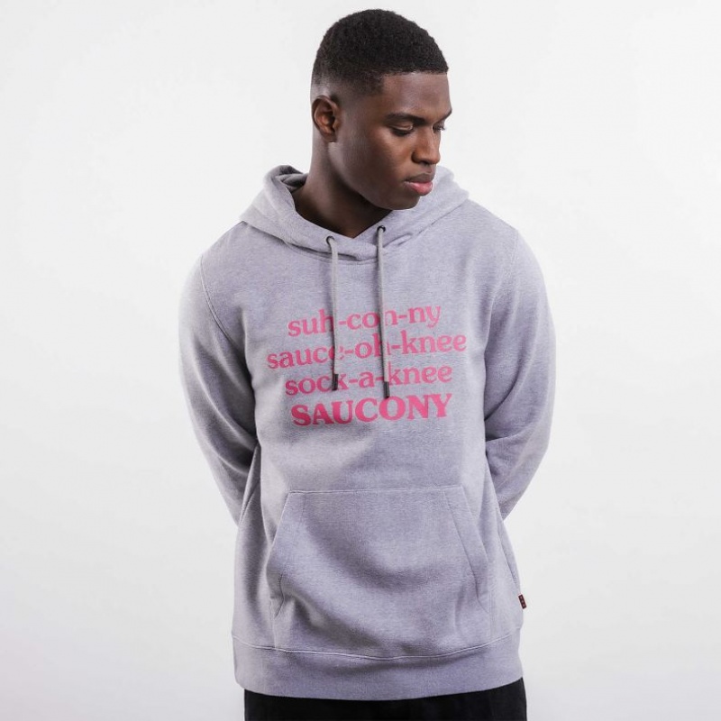 Light Grey Saucony X Frank Cooke Rested Men\'s Hoodie | USA HJZMYV