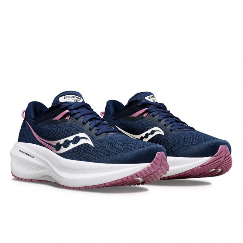 Navy Saucony Triumph 21 Women's Running Shoes | USA ZPTGEQ