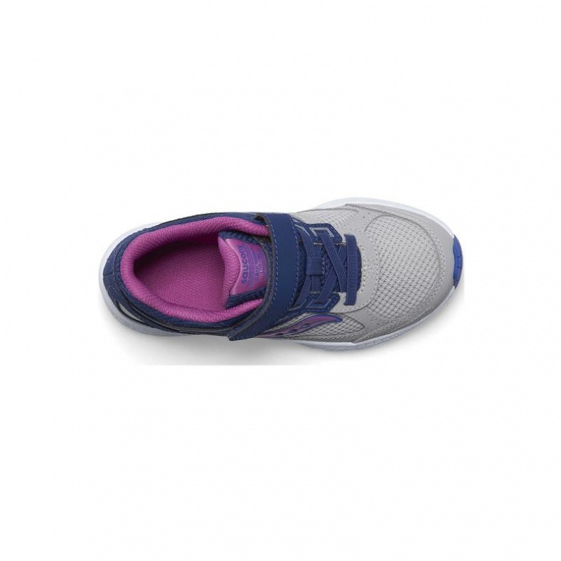 Navy / Grey Saucony Cohesion 14 A/C Big Kids' Sneakers | USA KYRIPA