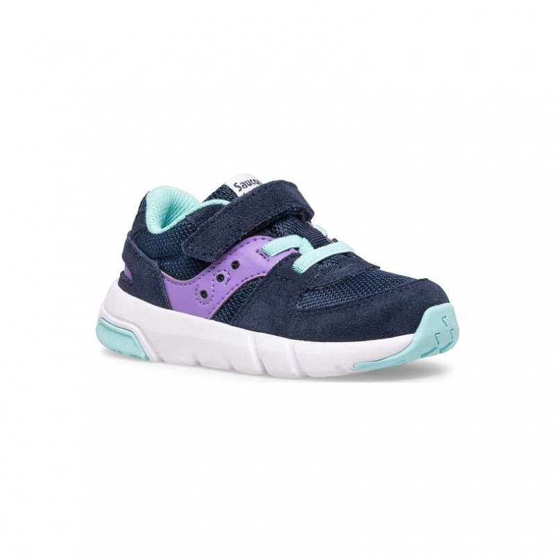 Navy / Purple Saucony Jazz Lite 2.0 Little Kids' Sneakers | USA TUQYEL