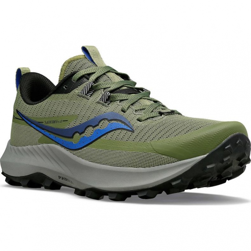 Olive Saucony Peregrine 13 Men's Trail Running Shoes | USA BWAXTF