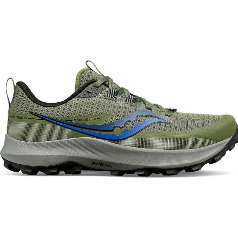 Olive Saucony Peregrine 13 Men\'s Trail Running Shoes | USA BWAXTF