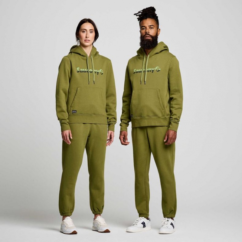 Olive Saucony Recovery Men's Hoodie | USA UTVRWP