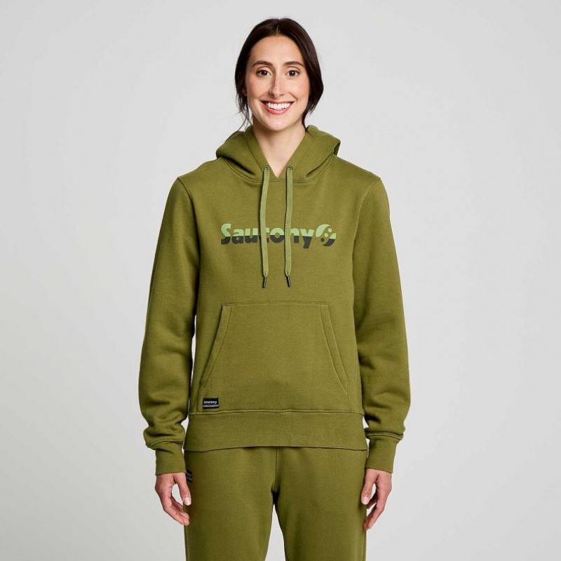 Olive Saucony Recovery Women\'s Hoodie | USA HRJLWU