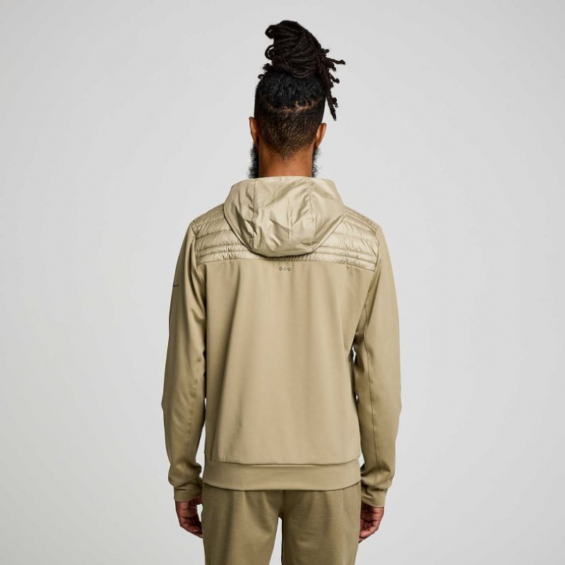 Olive Saucony Solstice Oysterpuff Men's Hoodie | USA REHDAJ