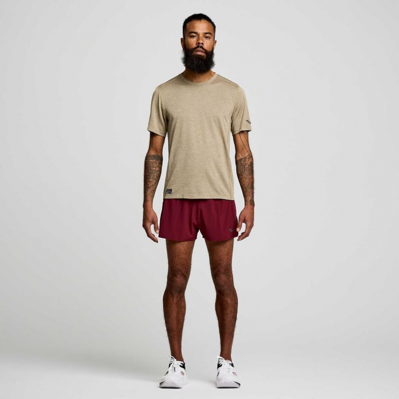 Olive Saucony Stopwatch Short Sleeve Men's T-Shirt | USA GHYSXR