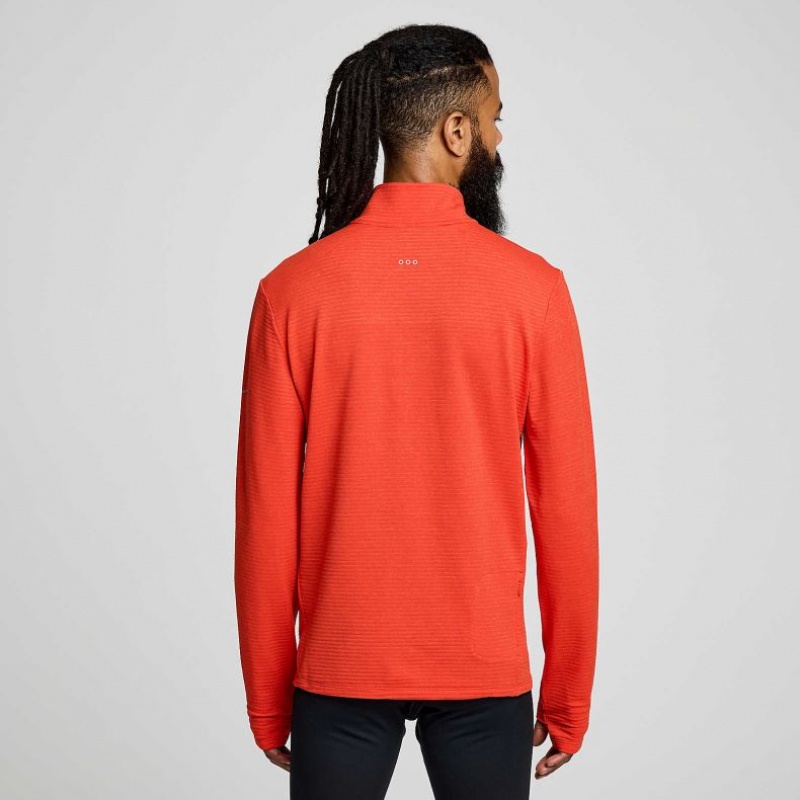 Orange Saucony Triumph 3D 1/2 Zip Men's Sweatshirt | USA DZQOEI