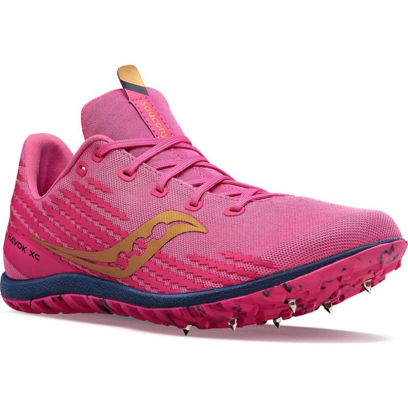 Pink Saucony Havok XC 3 Men's Spikes | USA OZBRJQ