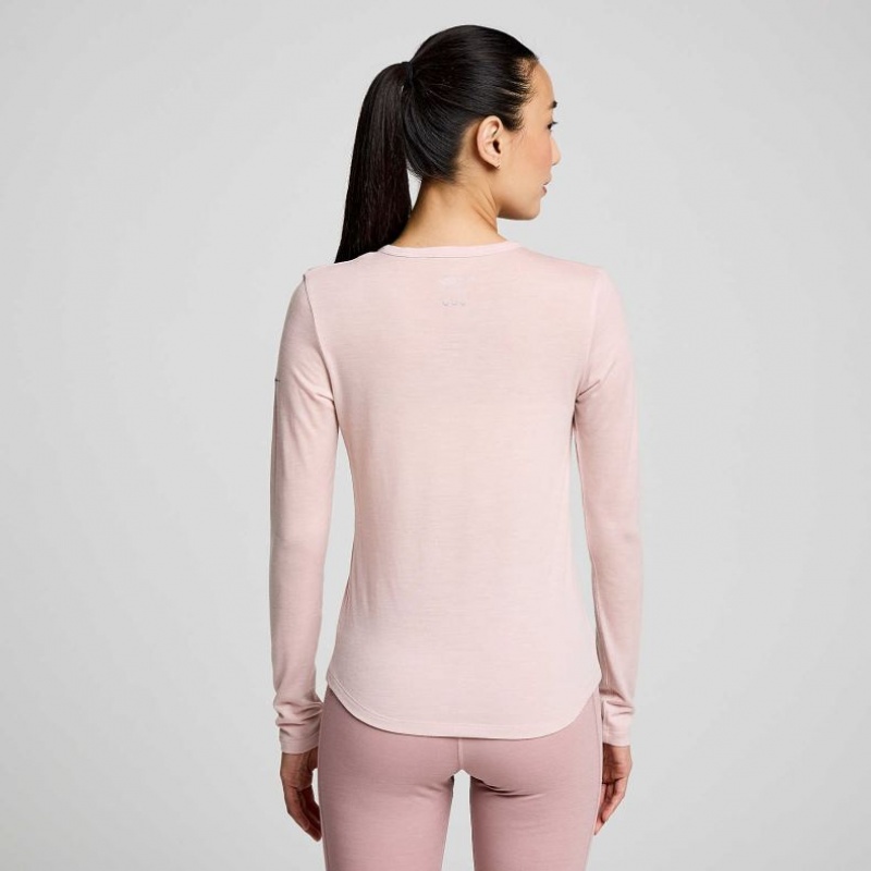 Pink Saucony Peregrine Merino Long Sleeve Women's T-Shirt | USA GNOMZW