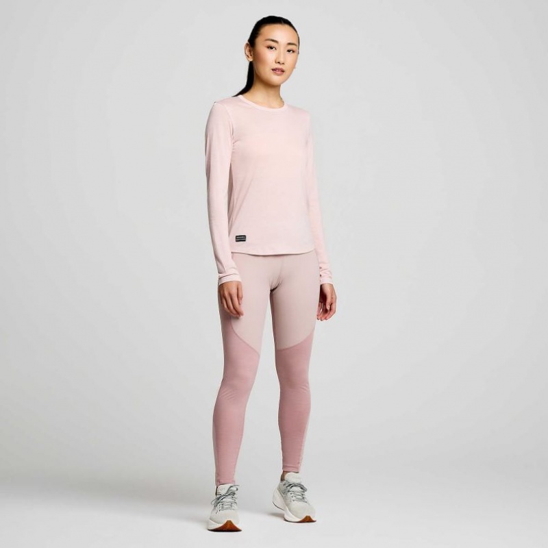 Pink Saucony Peregrine Merino Long Sleeve Women's T-Shirt | USA GNOMZW