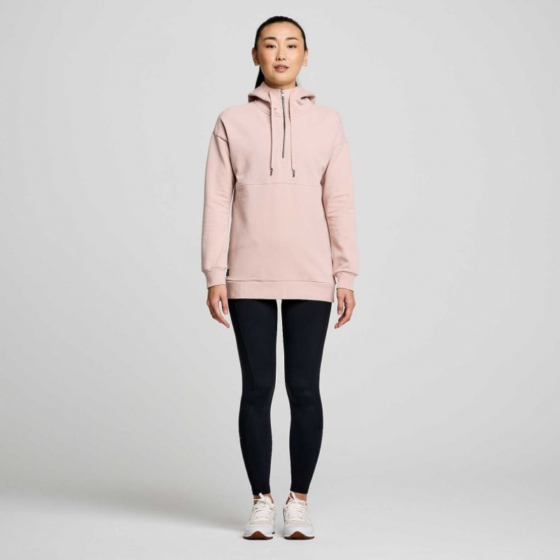 Pink Saucony Recovery Zip Tunic Women's Hoodie | USA SVDMFI