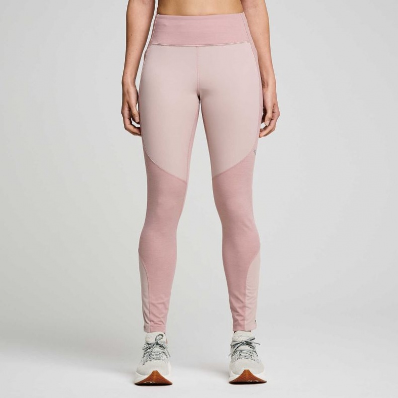 Pink Saucony Runshield Women\'s Tight | USA DRIAXW