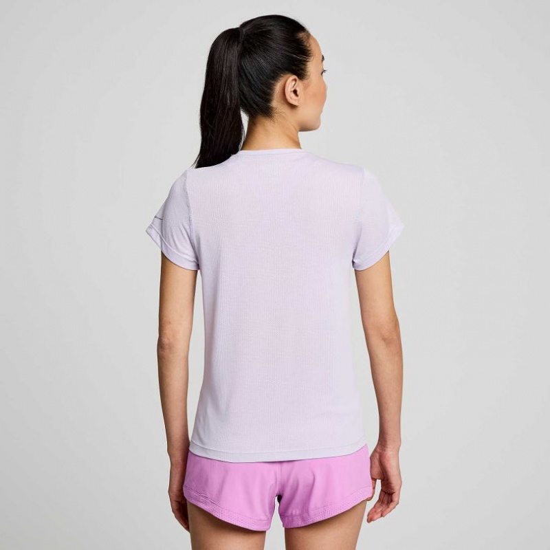 Purple Saucony Stopwatch Graphic Short Sleeve Women's T-Shirt | USA GODEKR