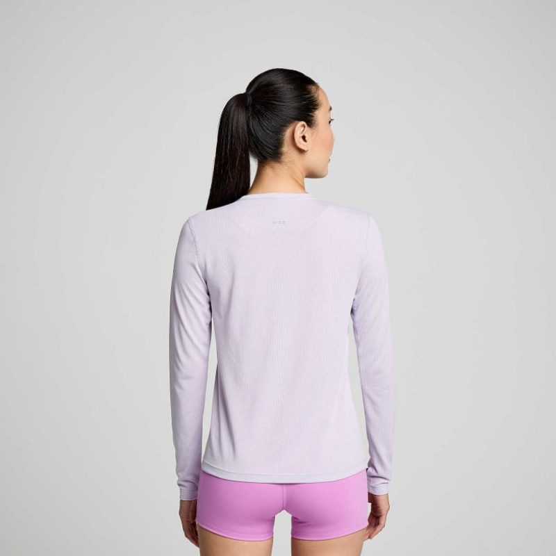 Purple Saucony Stopwatch Long Sleeve Women's T-Shirt | USA QKHOYX