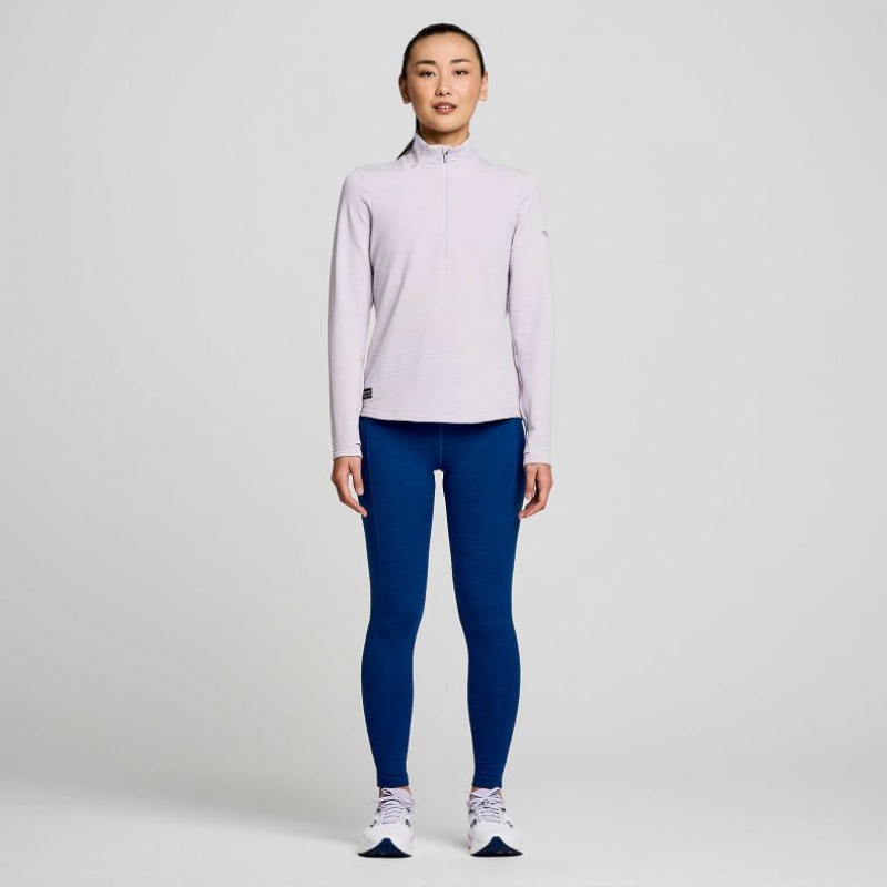 Purple Saucony Triumph 3D 1/2 Zip Women's Sweatshirt | USA UMHQCY