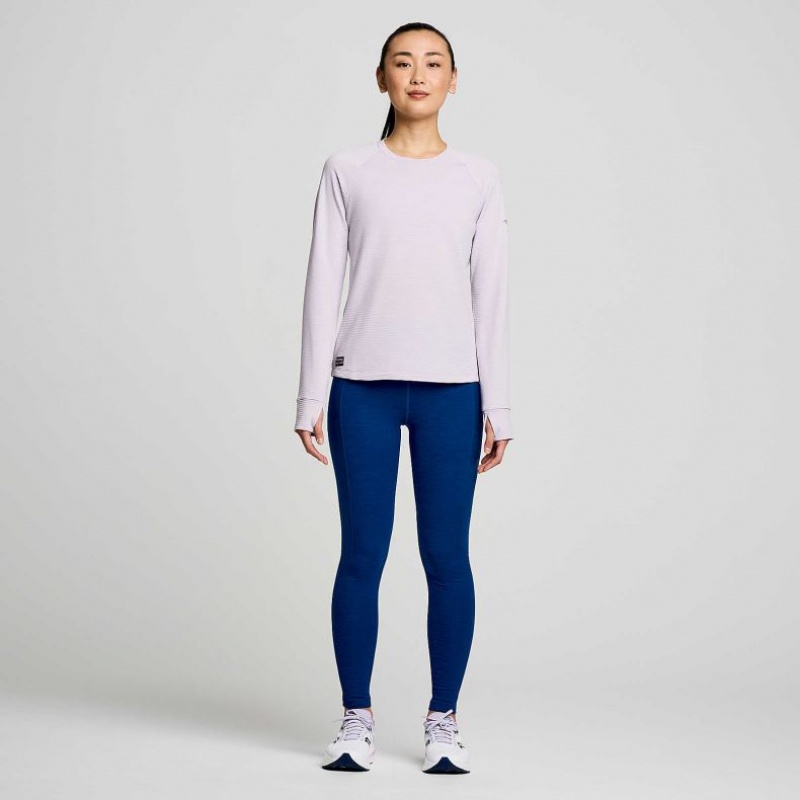 Purple Saucony Triumph 3D Crew Women's Sweatshirt | USA XJZLIQ